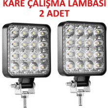 Fruens 2 Adet 11X11 16 LED Kare Off Road Traktör Tir Kamyon Sis Fari Sis Lambasi Çalisma Lambasi Projektör