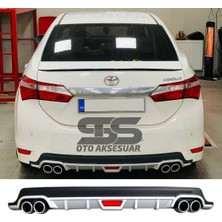 Fruens Toyota Corolla 2013-2018 Difüzör Arka Tampon Eki 4 Egzoz Çıkışlı Gri Tip