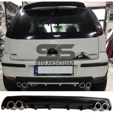 Fruens Opel Corsa  C Difüzör Arka Tampon Eki 4 Egzoz Çıkışlı Siyah Lüx Tip