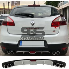 Fruens Renault Megane 3 Hb Difüzör Arka Tampon Eki 4 Egzoz Çıkışlı Gri