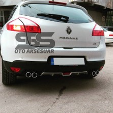 Fruens Renault Megane 3 Hb Difüzör Arka Tampon Eki 4 Egzoz Çıkışlı Gri