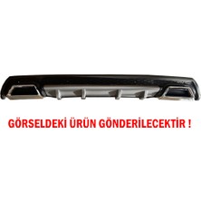 Fruens Renault Megane 2 Sedan Difüzör Arka Tampon Eki 2 Egzoz Çıkışlı Gri Lüx Tip