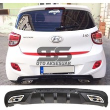 Fruens Hyundai I10 Difüzör Arka Tampon Eki 2 Egzoz Çıkışlı Siyah