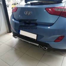 Fruens Hyundai I30 Difüzör Arka Tampon Eki 4 Egzoz Çıkışlı Gri Lüx Tip