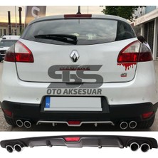 Fruens Renault Megane 3 Hb Difüzör Arka Tampon Eki 4 Egzoz Çıkışlı Siyah
