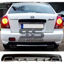 Hyundai Accent Admire Difüzör Arka Tampon Eki 2 Egzoz Çıkışlı Gri Lüx Tip
