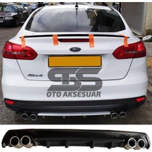 Fruens Ford Focus 3 Difüzör Arka Tampon Eki 4 Egzoz Çıkışlı Siyah Lüx Tip