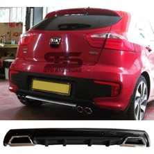 Fruens Kia Rio Difüzör Arka Tampon Eki 2 Egzoz Çıkışlı Siyah Lüx Tip