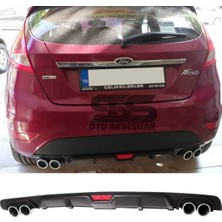 Fruens Ford Fiesta Mk7 Difüzör Arka Tampon Eki 4 Egzoz Çıkışlı Siyah