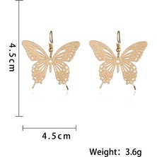 Babmu Rustik Oymalı Kelebek Küpe (Yurt Dışından)