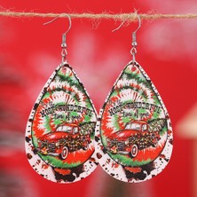 Babmu Araba Monogramı Ters Çevrilebilir Pu Deri Küpe (Yurt Dışından)