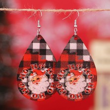 Babmu Noel Baba Ters Çevrilebilir Pu Deri Noel Küpe (Yurt Dışından)