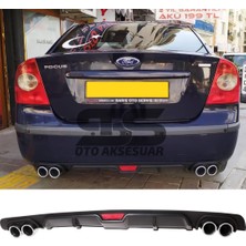 Fruens Ford Focus 2 Sedan Difüzör Arka Tampon Eki 4 Egzoz Çıkışlı Siyah