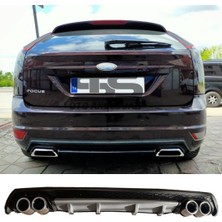 Fruens Ford Focus 2 Hb Difüzör Arka Tampon Eki 4 Egzoz Çıkışlı Gri Lüx Tip