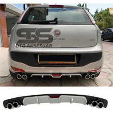 Fruens Fiat Punto Difüzör Arka Tampon Eki 4 Egzoz Çıkışlı Gri
