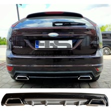 Fruens Ford Focus 2 Hb Difüzör Arka Tampon Eki 2 Egzoz Çıkışlı Gri Lüx Tip