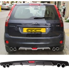 Fruens Ford Fiesta 2003-2008 Difüzör Arka Tampon Eki 4 Egzoz Çıkışlı Siyah