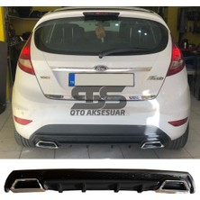 Fruens Ford Fiesta Mk7 Difüzör Arka Tampon Eki 2 Egzoz Çıkışlı Siyah Lüx Tip