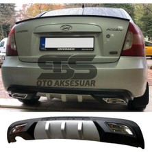Fruens Hyundai Accent Era Difüzör Arka Tampon Eki 2 Egzoz Çıkışlı Gri