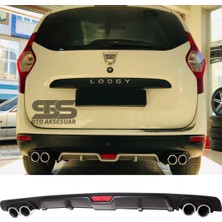 Fruens Dacia Lodgy Difüzör Arka Tampon Eki 4 Egzoz Çıkışlı Siyah