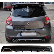 Fruens Renault Clio 3 Difüzör Arka Tampon Eki 2 Egzoz Çıkışlı Siyah Lüx Tip