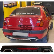 Fruens Renault Clio 2 Sedan Difüzör Arka Tampon Eki 2 Egzoz Çıkışlı Siyah Reflektörlü