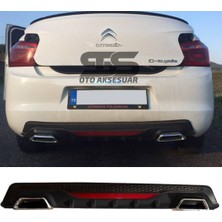 Fruens Citroen C-Elysee Difüzör Arka Tampon Eki 2 Egzoz Çıkışlı Siyah Reflektörlü