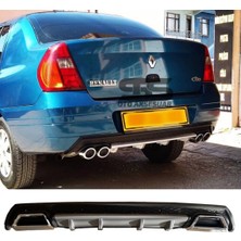 Ranault Clio 2 Sedan Difüzör Arka Tampon Eki 2 Egzoz Çıkışlı Gri Lüx Tip