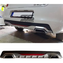 Fruens Citroen C-Elysee Difüzör Arka Tampon Eki 2 Egzoz Çıkışlı Gri Reflektörlü