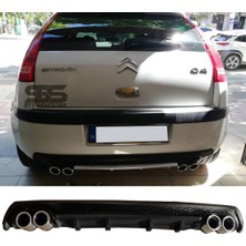 Fruens Citroen Difüzör Arka Tampon Eki 4 Egzoz Çıkışlı Siyah Lüx Tip