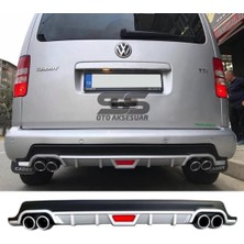 Fruens Volkswagen Caddy Difüzör Arka Tampon Eki 4 Egzoz Çıkışlı Gri