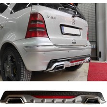 Mercedes A160 Difüzör Arka Tampon Eki 2 Egzoz Çıkışlı Gri Siyah