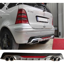 Fruens Peugeot 407 Difüzör Arka Tampon Eki 4 Egzoz Çıkışlı Gri Siyah