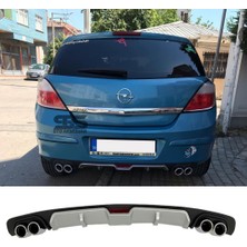 Fruens Opel Astra H Difüzör Arka Tampon Eki 4 Egzoz Çıkışlı Siyah Gri