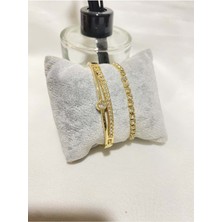 Bers Aksesuar Kadın Altın Kaplama Orijinal Faturalı Kombin Bileklik Seti