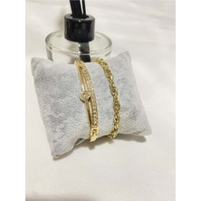 Bers Aksesuar Kadın Altın Kaplama Orijinal Faturalı Kombin Bileklik Seti