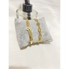 Bers Aksesuar Kadın Altın Kaplama Orijinal Faturalı Kombin Bileklik Seti