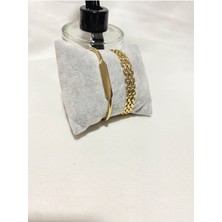 Bers Aksesuar Kadın Altın Kaplama Orijinal Faturalı Kombin Bileklik Seti