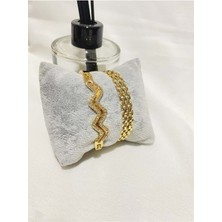 Bers Aksesuar Kadın Altın Kaplama Orijinal Faturalı Kombin Bileklik Seti