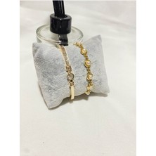 Bers Aksesuar Kadın Altın Kaplama Orijinal Faturalı Kombin Bileklik Seti