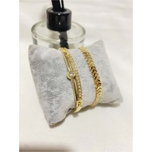 Bers Aksesuar Kadın Altın Kaplama Orijinal Faturalı Kombin Bileklik Seti