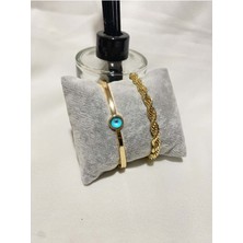 Bers Aksesuar Kadın Altın Kaplama Orijinal Faturalı Kombin Bileklik Seti