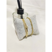 Bers Aksesuar Kadın Altın Kaplama Orijinal Faturalı Kombin Bileklik Seti