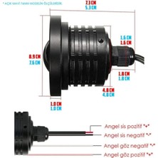 Universal Mercekli LED Angel Sis Farı, 76MM Buz Mavi Renk