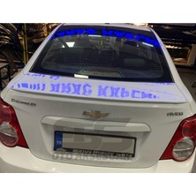 Chevrolet Aveo Bagaj Üstü Slim Spoiler Piano Black Parlak Beyaz