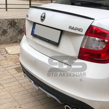 Skoda Rapid Bagaj Üstü Slim Spoiler Piano Black Parlak Siyah