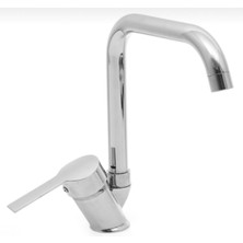 Kca Armatür Kare Borulu Mutfak Eviye Bataryası Musluğu Çift Su Girişli