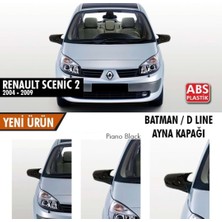 Fruens  Renault Scenic 2 2004-2009 Batman Yarasa Ayna Kapağı Piano Black Abs Plastik