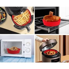 Holly Home 2 Parça Pratik Silikon Airfryer Pişirme Kağıdı Siyah/kırmızı Yonca Fırın Mikrodalga Kalıbı Hh