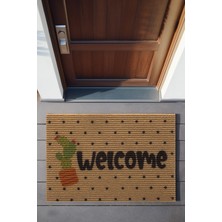 Koza Home Coco Welcome Kaktüs Paspas Dış Kapı Paspası Kıl Kapı Önü Paspası 3673, 40 x 60